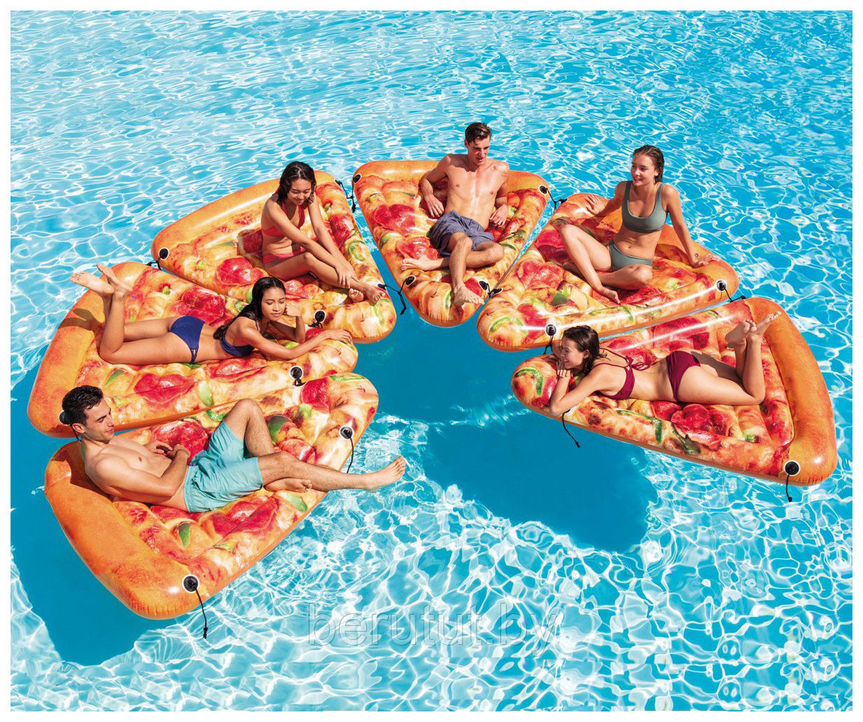 Матрас плавательный надувной Intex Пицца (160x137x23 см) - фото 4 - id-p178726249