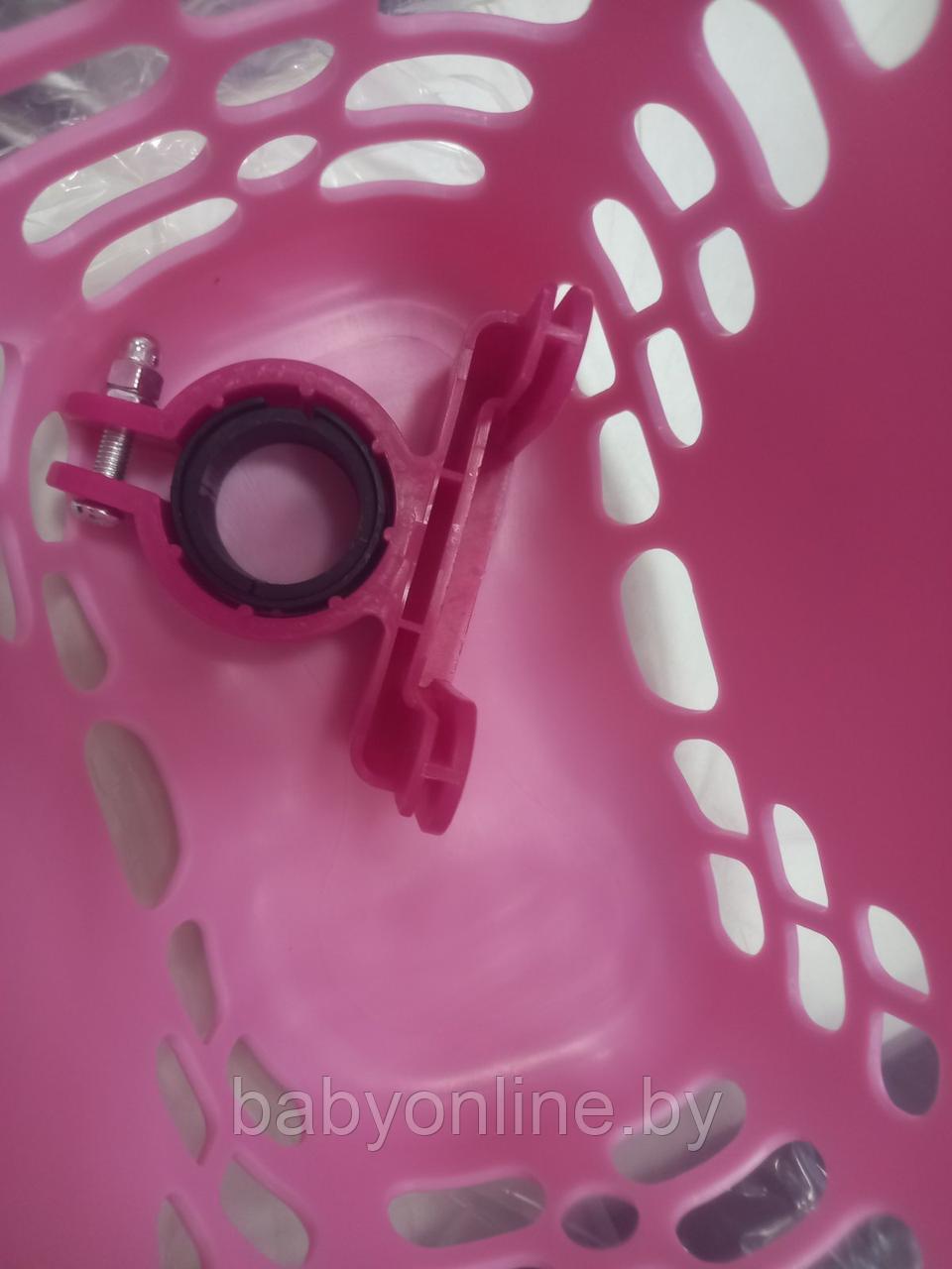 Корзина на руль арт HL-BS07-1 цвет розовый для велосипеда и самоката - фото 2 - id-p178731927