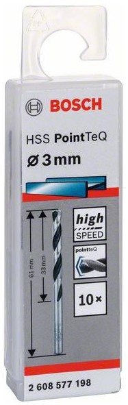 Сверло по металлу BOSCH HSS PointTeQ 3х61 мм