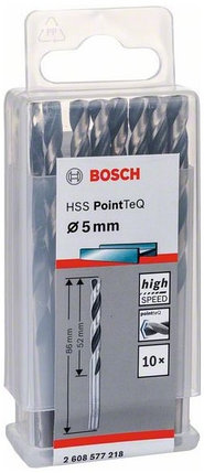 Сверло по металлу BOSCH HSS PointTeQ 5х86 мм 10 шт., фото 2