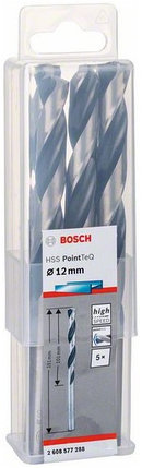 Сверло по металлу BOSCH HSS PointTeQ 12х151 мм 5 шт., фото 2