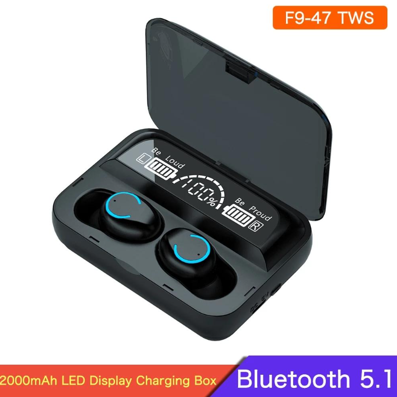 Беспроводные Bluetooth наушники с микрофоном и внешним аккумулятором TWS V 5.1 F9 - фото 3 - id-p178734068