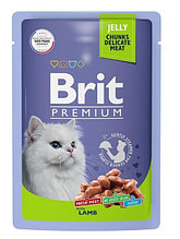 Влажный корм для кошек Brit Premium Cat (Ягненок в желе) 85 г