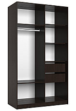Шкаф купе системы сенатор: АЭП ШК.2.01 Цвет корпуса шкафа Венге 1580*2200*600, фото 2