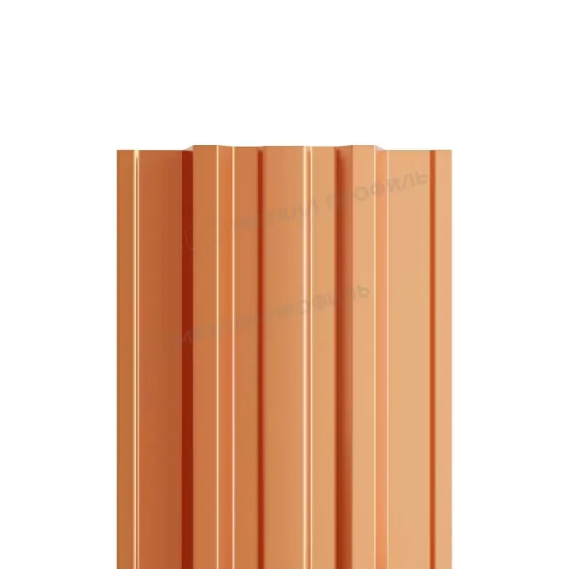 Металл Профиль Штакетник металлический МП TRAPEZE-T 16,5х118 (AGNETA-20-Copper\Copper-0.5)