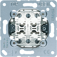 Механизм 2-клавишный проходной, 10A // Jung
