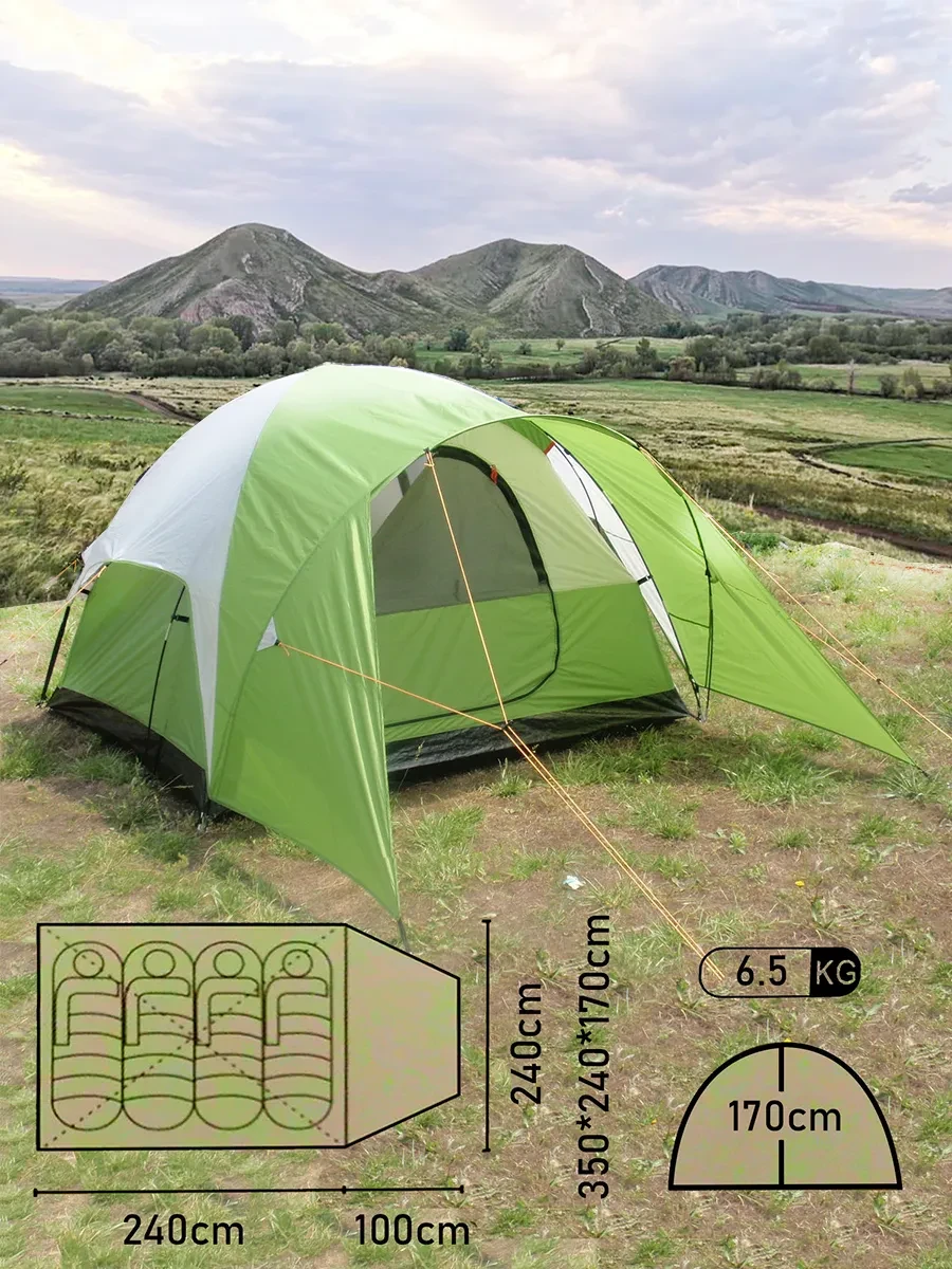 4-хместная туристическая палатка MirCamping evanston-4 c тамбуром, 340х240х170 - фото 3 - id-p178746920