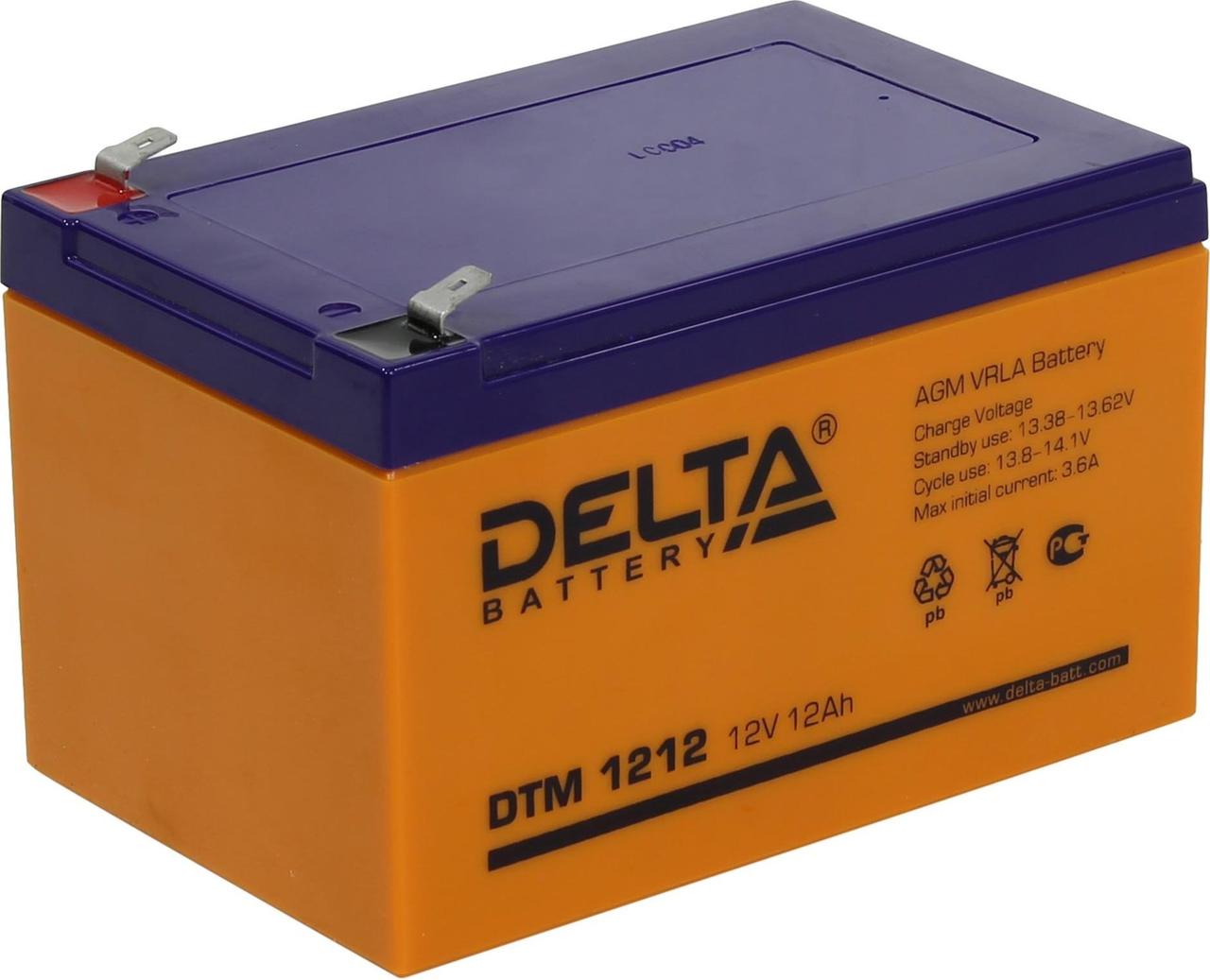 Аккумулятор Delta DTM 1212 (12V, 12Ah) для UPS