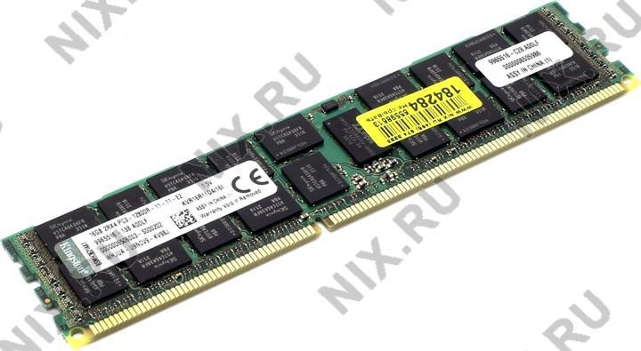 Kingston ValueRAM KVR16R11D4/16I DDR3 RDIMM 16Gb PC3-12800ECC Registered with Parity CL11
