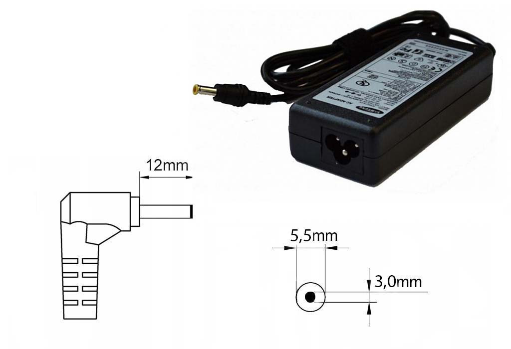 Оригинальная зарядка (блок питания) для ноутбука Samsung N150, AD-9019S, 90W, штекер 5.5x3.0 мм - фото 1 - id-p178749199