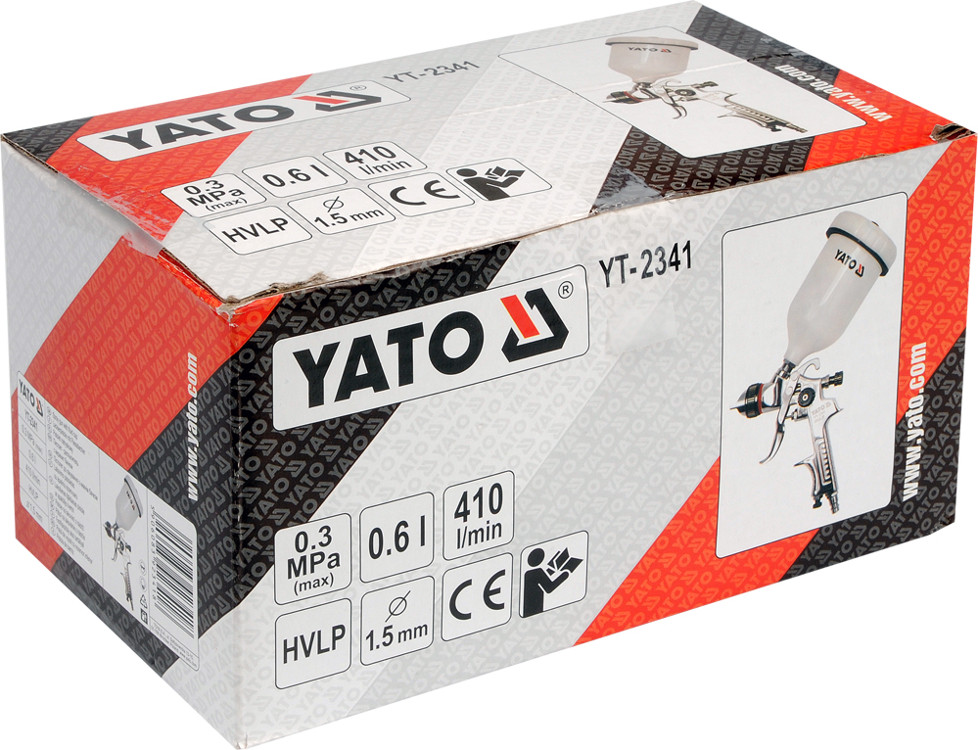 Краскопульт с верхним бачком YATO HVLP 0,6л-1,5 мм., YT-2341 - фото 3 - id-p48797961