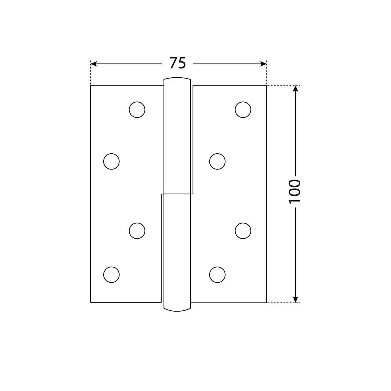 Петля дверная АЛЛЮР 2543 L1-LH-WW белая Л 101х76 2шт. (50,10,1!!!) - фото 2 - id-p45270903