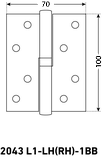 Петля дверная АЛЛЮР 2043 L1-LH-1BB-BP БЛИСТЕР Л латунь 100х70 2 шт (50,25), фото 2