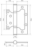 СТАНДАРТ 100х75х2,5мм 2BB CP хром Петля накладная без врезки 1 шт (100,20), фото 2