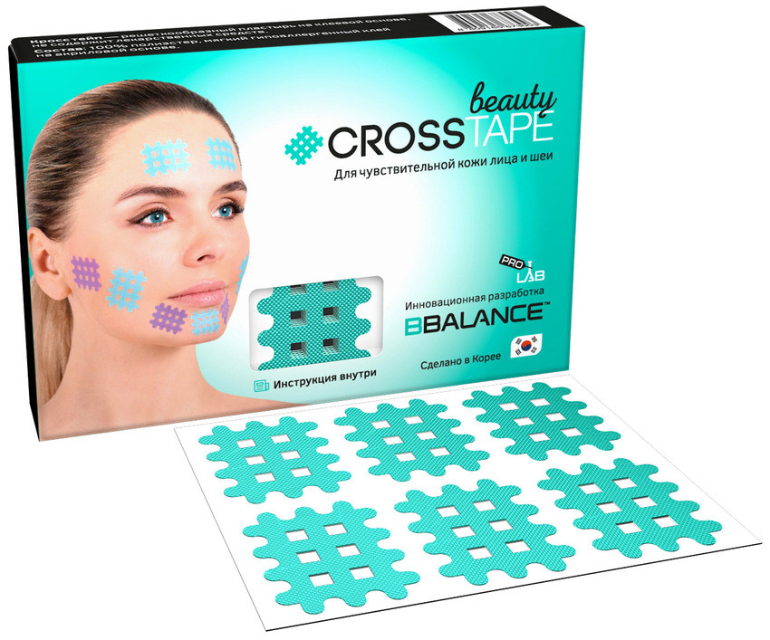 Кросс тейпы для лица CROSS TAPE BEAUTY (в листах) В, Мята - фото 1 - id-p178751739