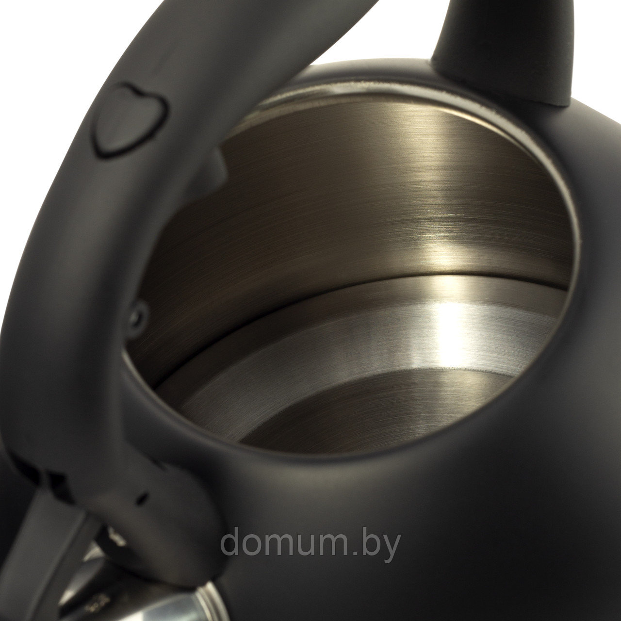 Чайник Ofenbach Черный 2л из нержавеющей стали со свистком и нейлоновой ручкой для индукции и газа KM-100300 - фото 2 - id-p178773869