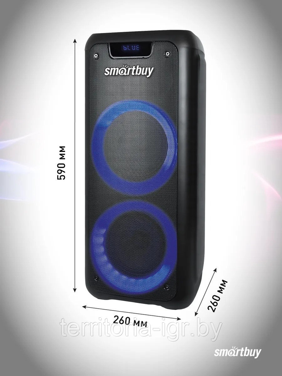 Портативная Bluetooth колонка (Partybox) Mega Boom SBS-550 40Вт черный Smartbuy - фото 3 - id-p178802098