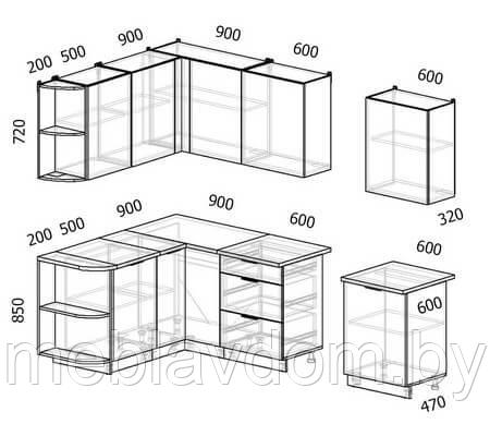 Угловая кухня Mix Top-16 (2,7х1,6 м) - фото 2 - id-p178806029