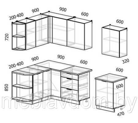 Угловая кухня Mix Top-13 (2,7×1,5 м.) - фото 2 - id-p178806032