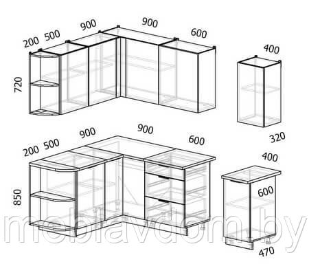 Угловая кухня Mix Top-14 (2,5×1,6 м.) - фото 2 - id-p178806033