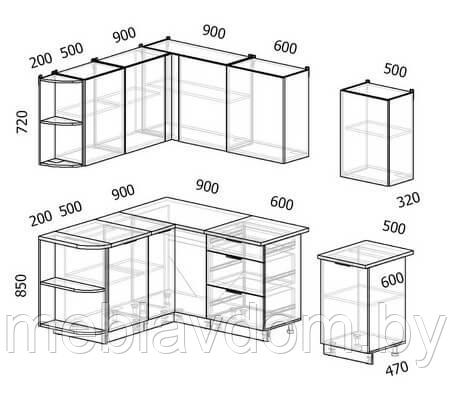 Угловая кухня Mix Top-15 (2,6×1,6 м.) - фото 2 - id-p178806034