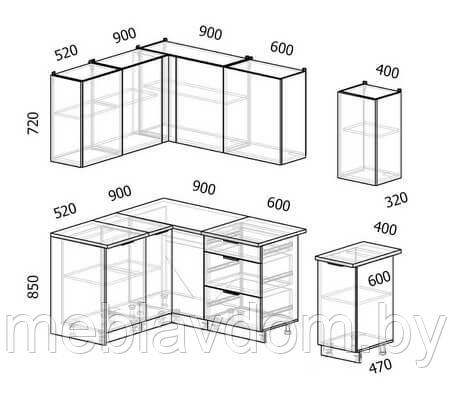 Угловая кухня Mix Top-21 (2,5×1,42 м.) - фото 2 - id-p178806039