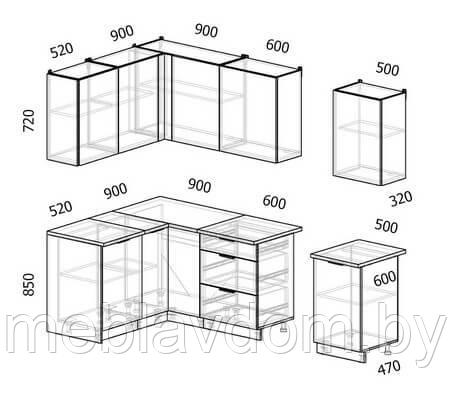 Угловая кухня Mix Top-22 (2,6×1,42 м.) - фото 2 - id-p178806040
