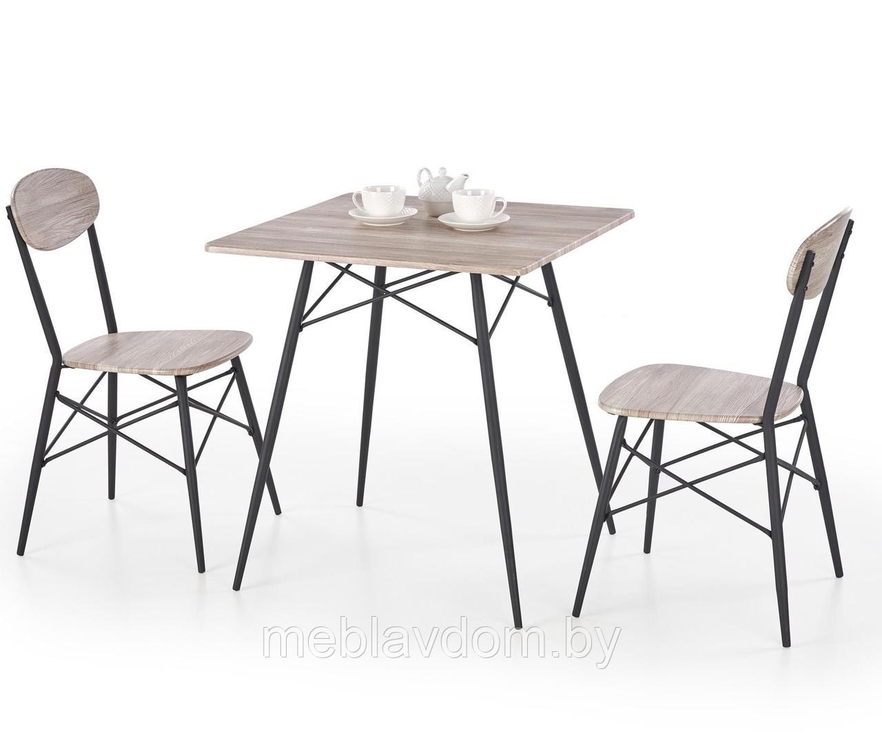 Комплект столовой мебели Halmar KABIR (стол + 2Стула) дуб сан ремо - фото 1 - id-p178805145