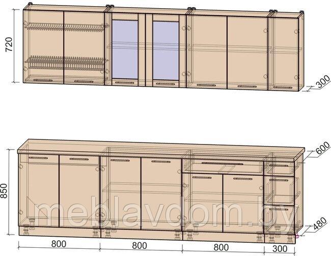 Готовая кухня Мила Пластик 2,7м. Б - фото 6 - id-p178806085