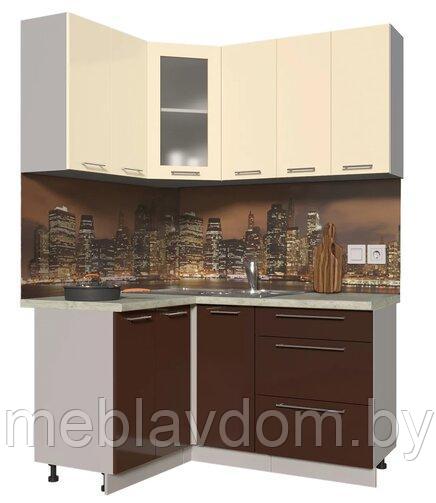 Угловая кухня Мила Пластик 1,2х1,5м.