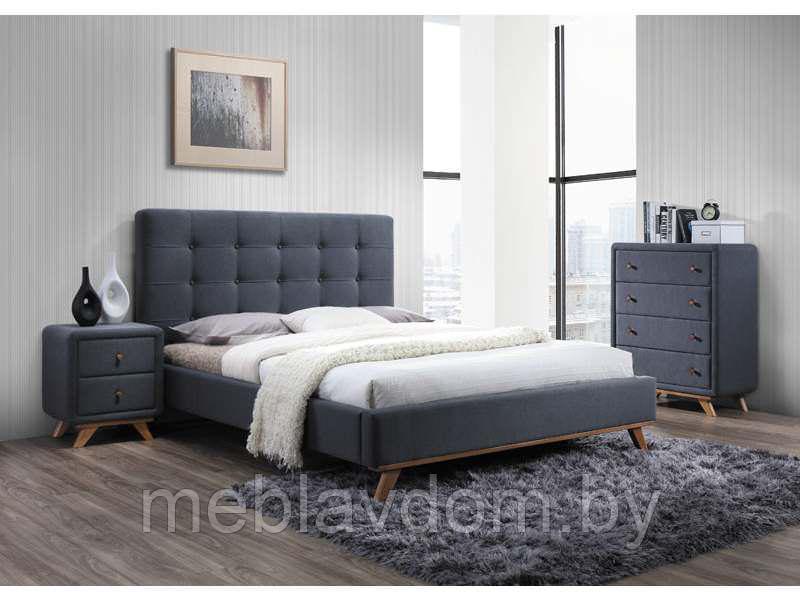 Кровать двуспальная Signal MELISSA (серый) (160х200) - фото 1 - id-p178805231