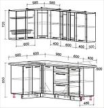 Угловая кухня Мила Пластик 1,2х2,0м., фото 7