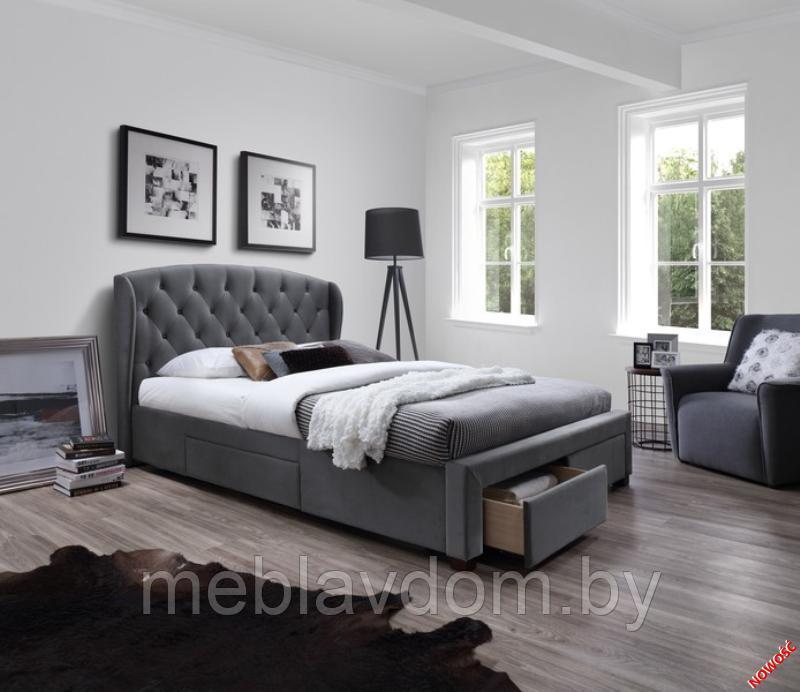 Кровать Halmar SABRINA (серый) (180х200)