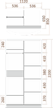 Шкаф-купе Лагуна ШК01-01 1,12м.(дсп/зеркало), фото 2