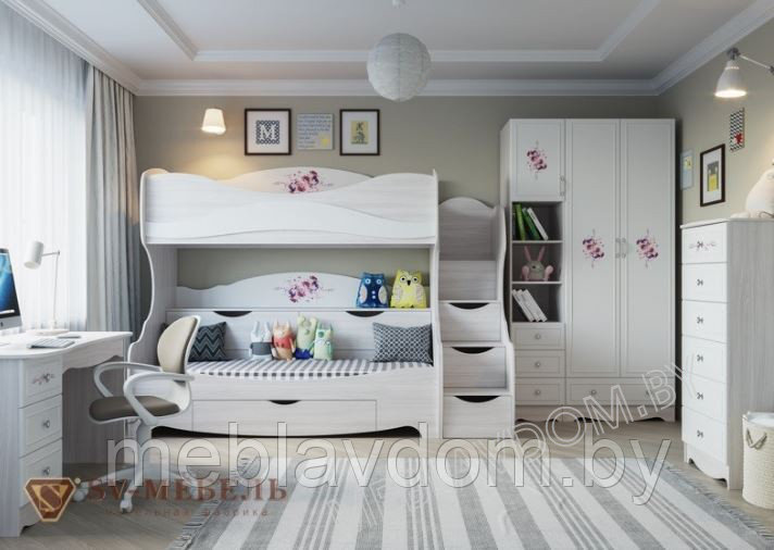 Кровать детская с ящиком Акварель - фото 4 - id-p178806349