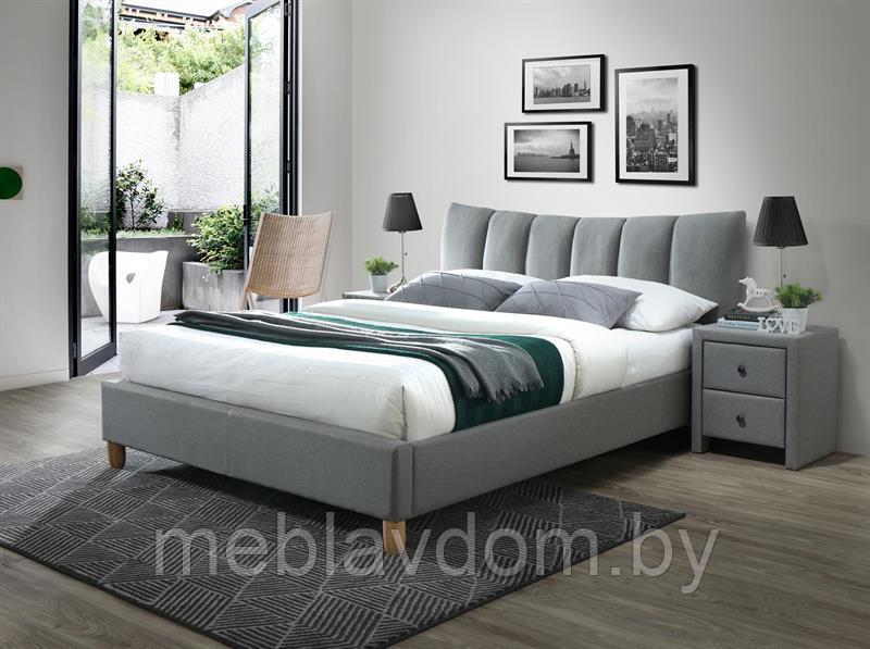 Кровать Halmar SANDY 2 (серый/бук) (160х200) - фото 1 - id-p178806454