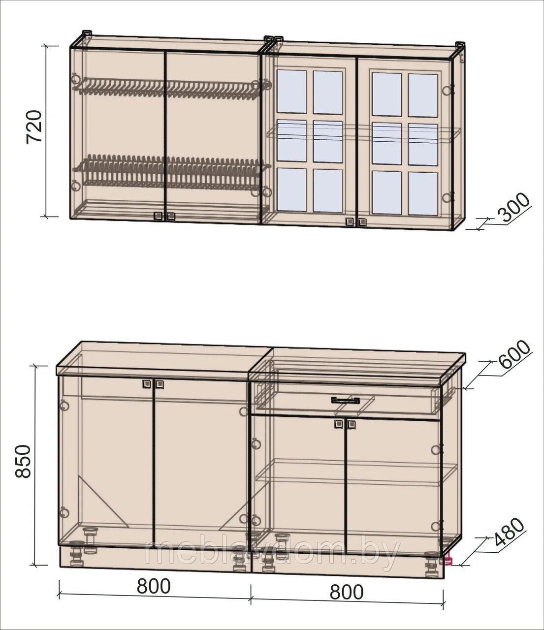 Кухня Мила Деко А 1,6м - фото 10 - id-p178805600