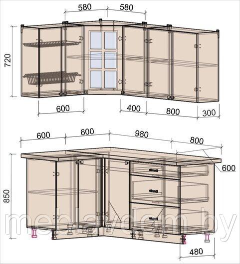 Угловая кухня Мила Деко 1,2х1,8м. - фото 2 - id-p178805625