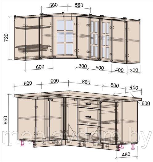 Угловая кухня Мила Деко 1,2х1,9м. - фото 2 - id-p178805626