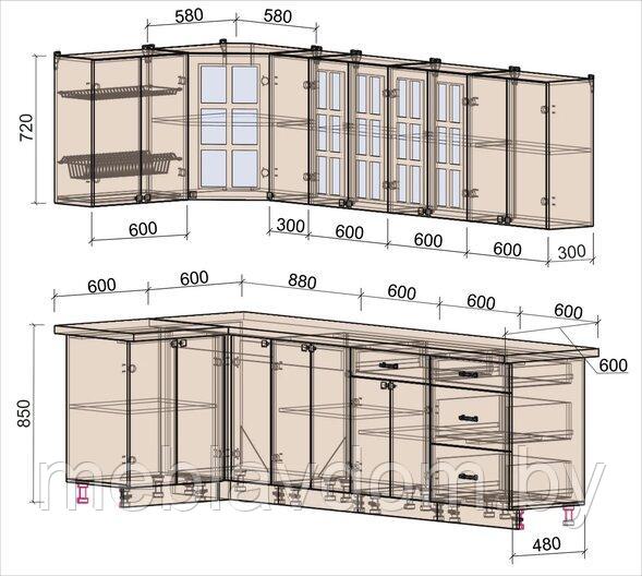 Угловая кухня Мила Деко 1,2х2,7м. - фото 2 - id-p178805633