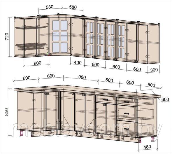Угловая кухня Мила Деко 1,2х2,8м. - фото 2 - id-p178805634