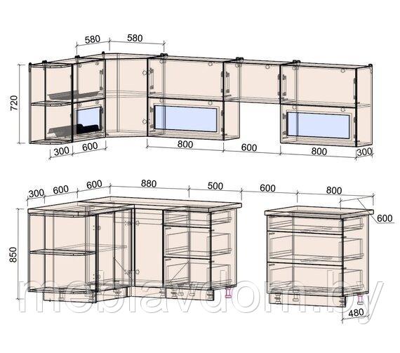Угловая кухня Мила Матте 1,5х2,8 Б - фото 7 - id-p178806562