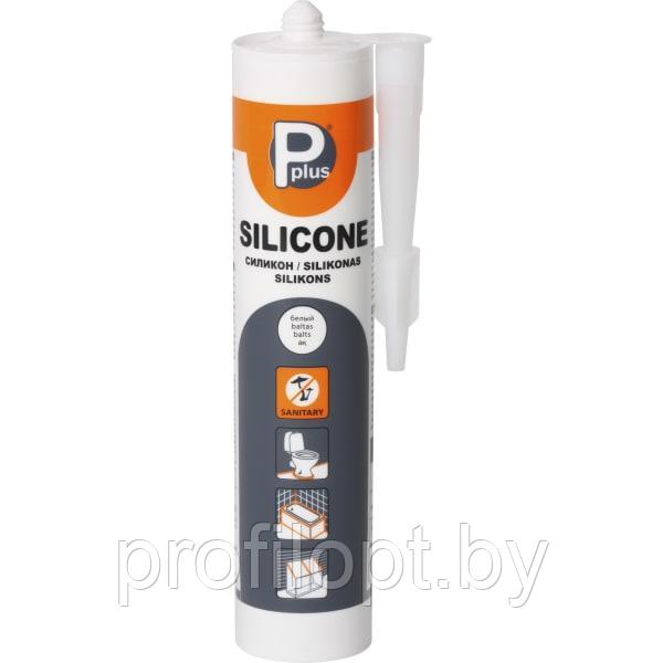 Герметик силиконовый санитарный P PLUS ""Silicone Sanitary"" (бел.) 280мл