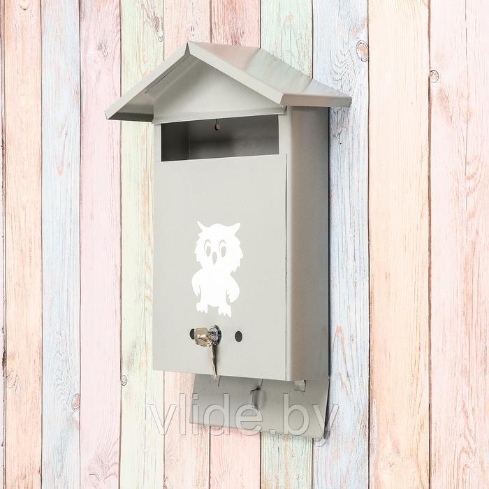 Ящик почтовый с замком, вертикальный, «Домик», серый - фото 2 - id-p178827160