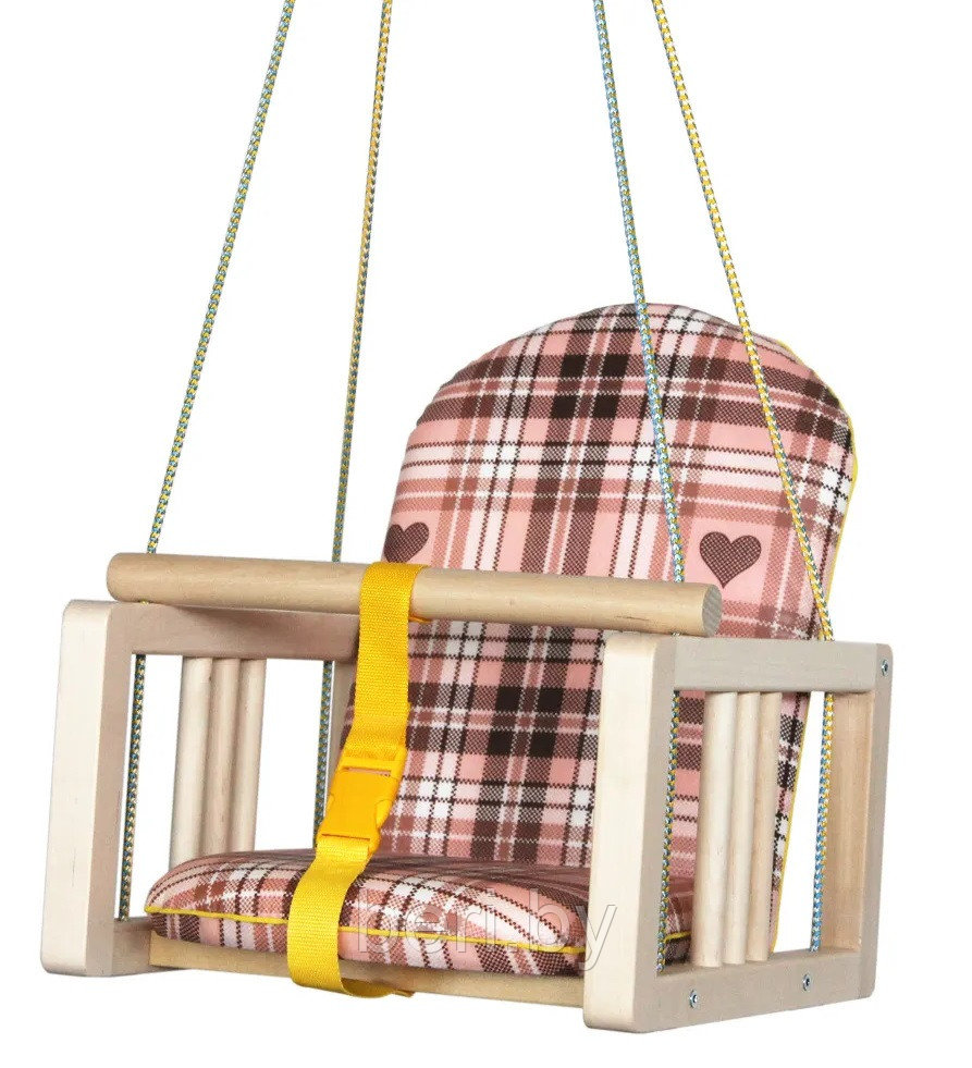 Качели ГНОМ деревянные, подвесные, мягкое сиденье, с крепежом, К-001-05 - фото 5 - id-p66402929