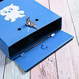 Ящик почтовый с замком, вертикальный, «Домик», синий, фото 4