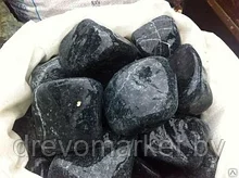 Камень для бани и сауны Пироксенит обвалованный "Черный принц" 20 кг.