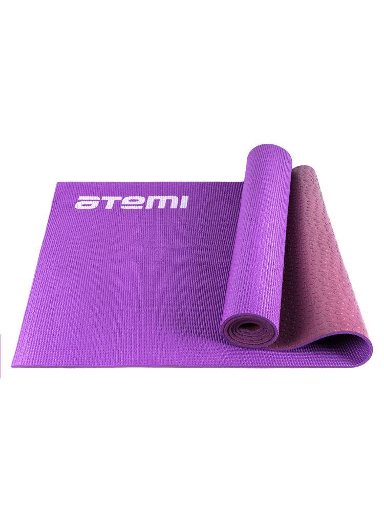 Коврик для фитнеса гимнастический ATEMI AYM01DB PVC 173х61х0,6см фиолетовый двусторонний, фото 1