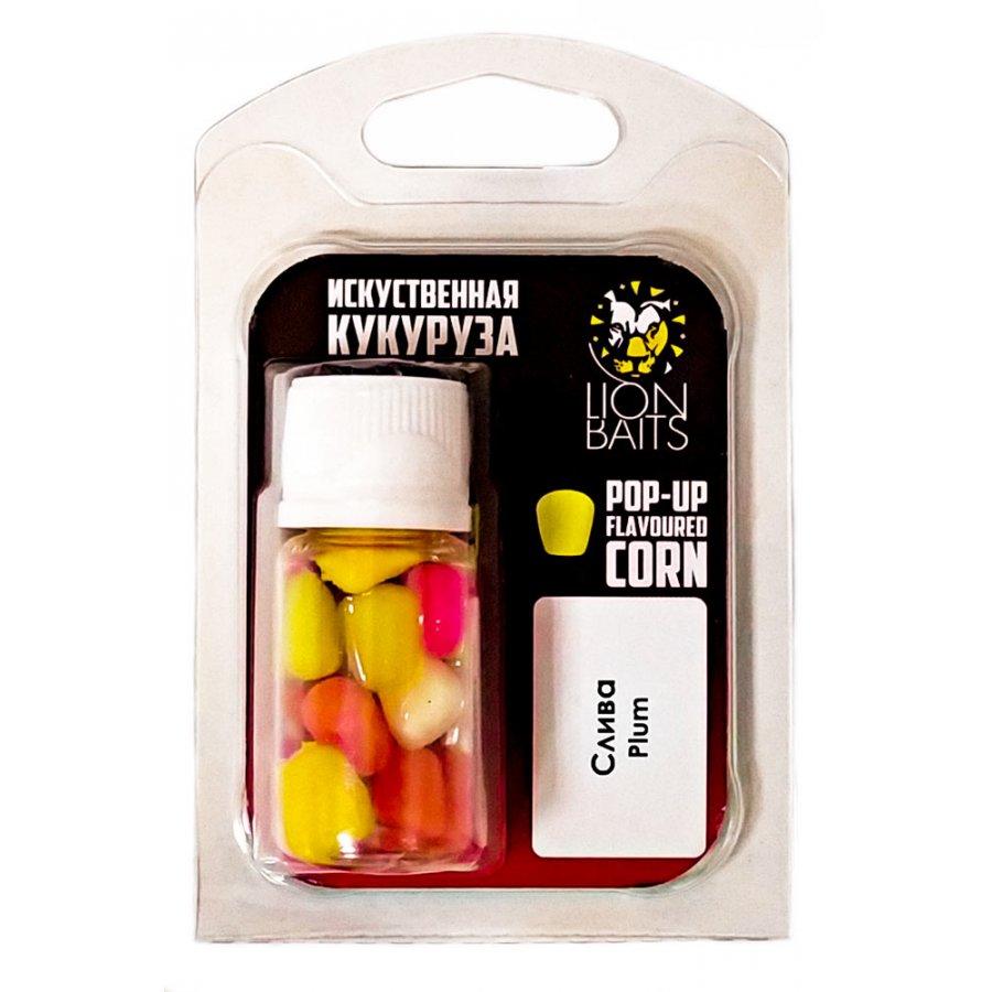 Lion Baits (Pop-up) Кукуруза искусственная плавающая (Flavoured Corn) в дипе "Слива" - фото 1 - id-p178841276