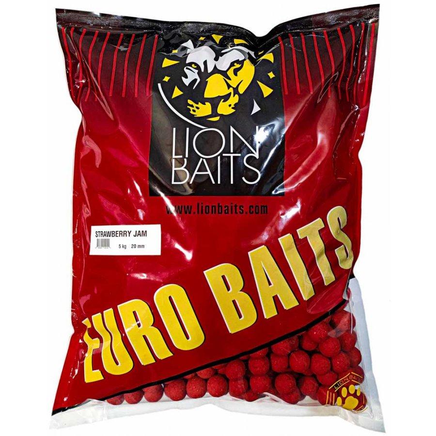 Lion Baits Бойлы тонущие серии EURO BAITS 20 мм (Клубничный джем) Strawberry Jam - 5 кг